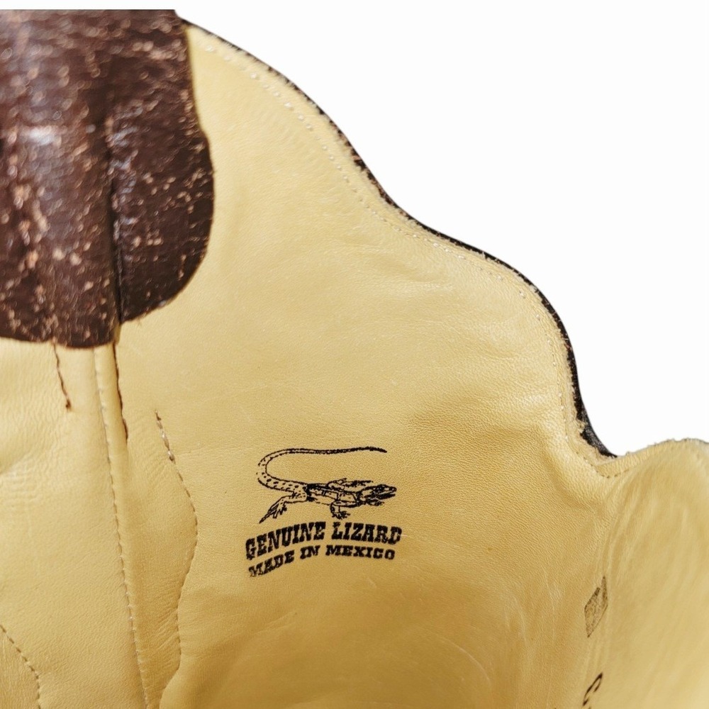 Corral Genuine Lizard Cowboy Boots Women's 8.5M Brown Exotic Leather Western - Picture 8 of 11
